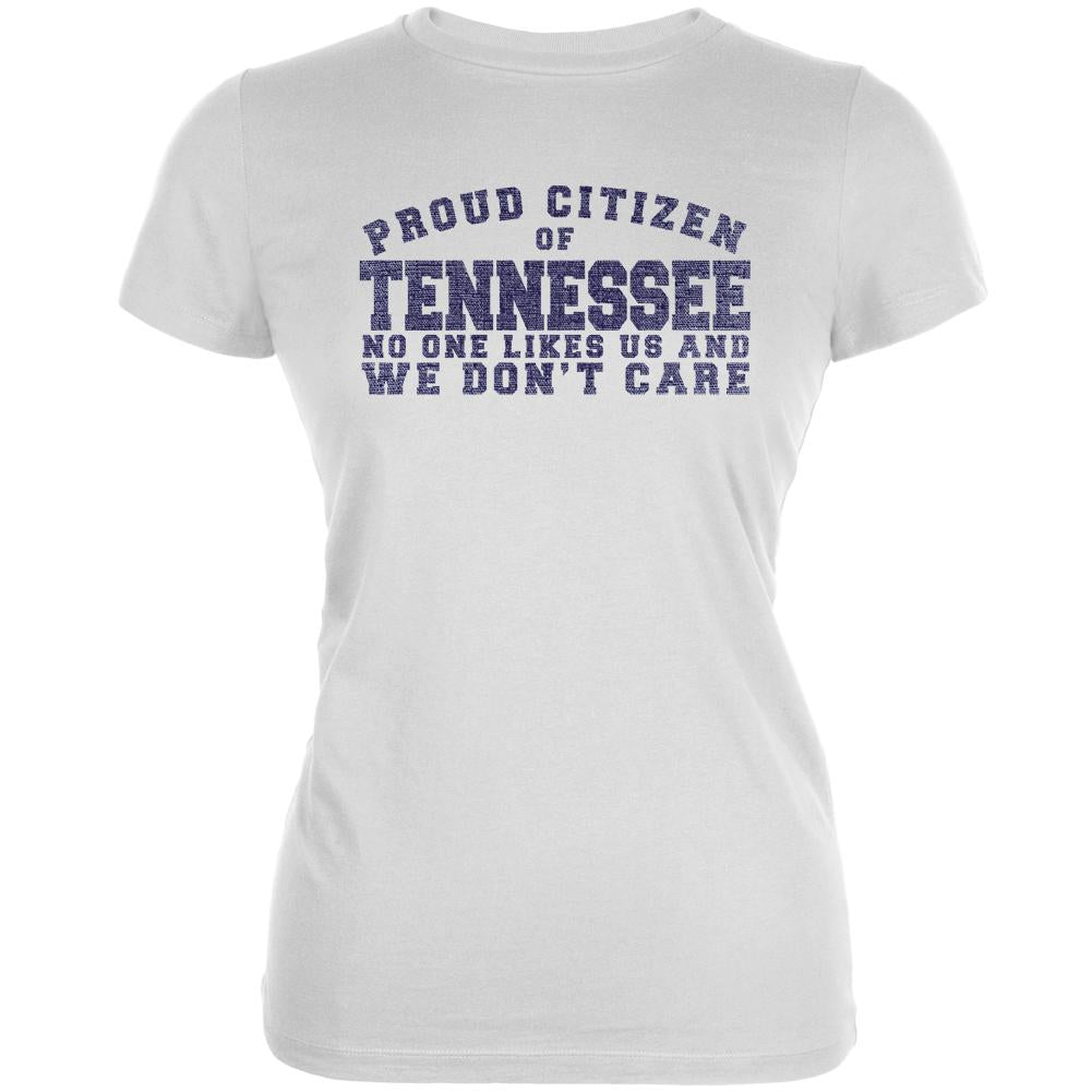 Proud No One Likes Tennessee White Juniors Soft T-Shirt Juniors T-Shirts Old Glory 2XL White