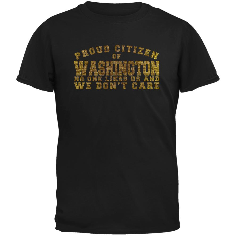Proud No One Likes Washington Black Adult T-Shirt Men's T-Shirts Old Glory 2XL Black