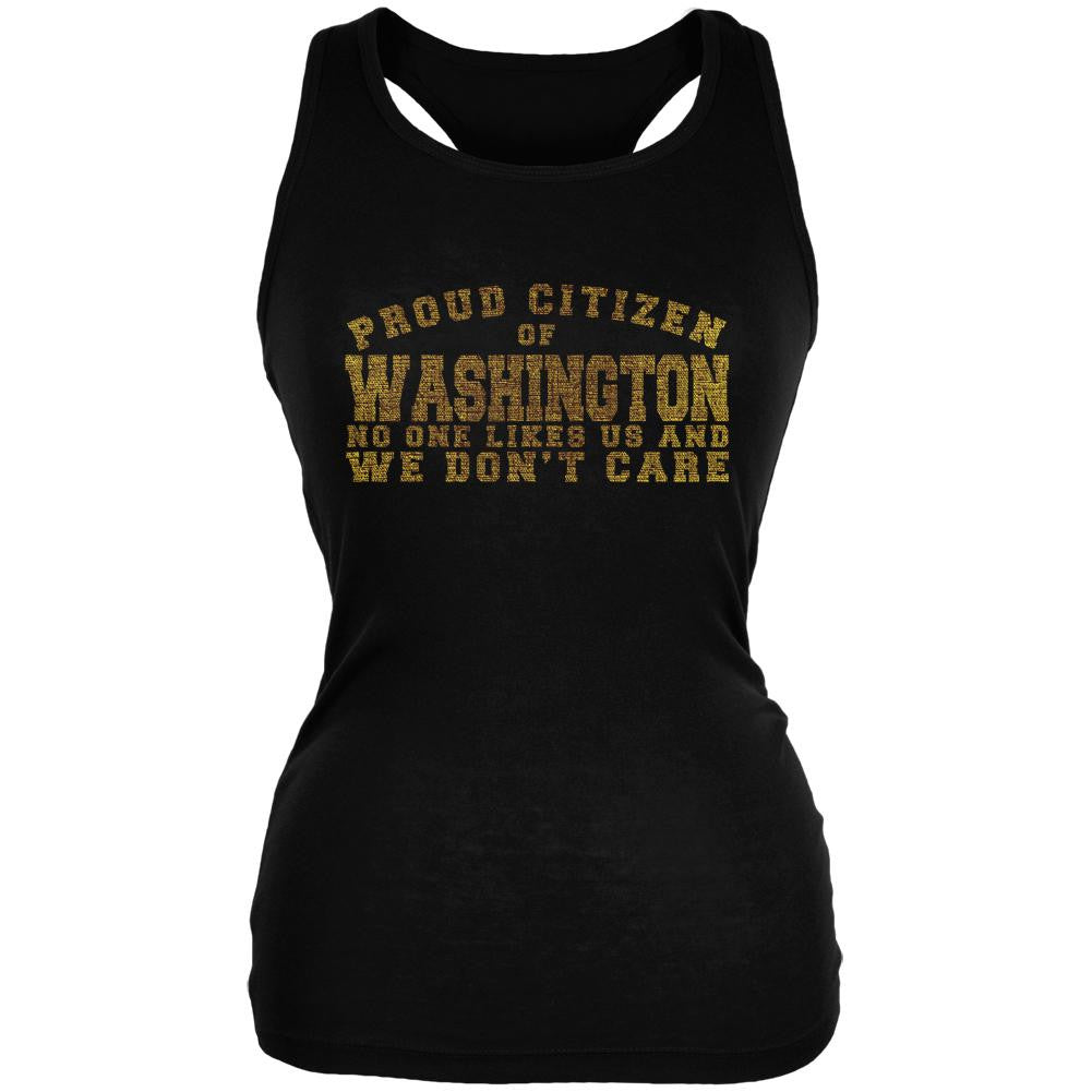 Proud No One Likes Washington Black Juniors Soft Tank Top Juniors Tank Tops Old Glory 2XL Black