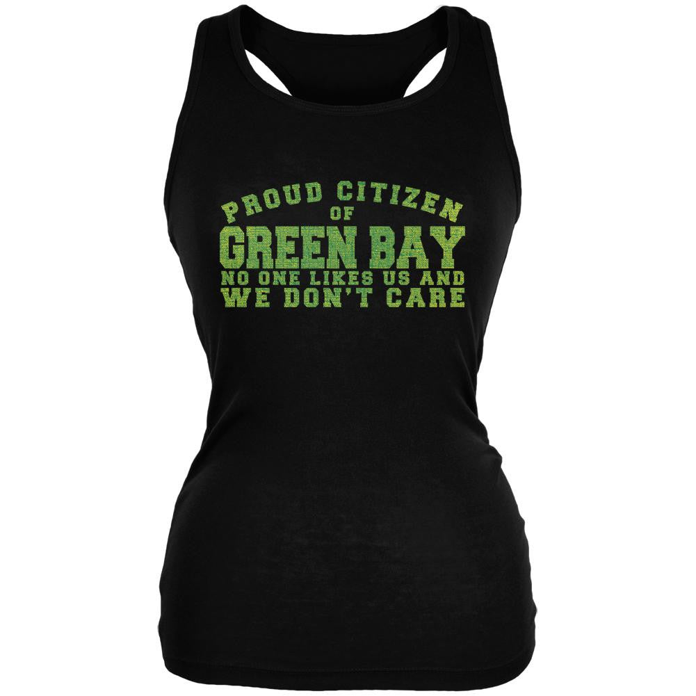 Proud No One Likes Green Bay Black Juniors Soft Tank Top Juniors Tank Tops Old Glory 2XL Black