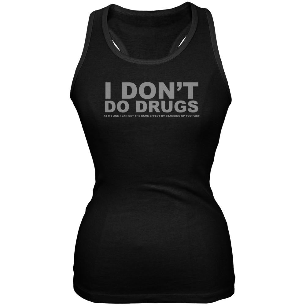 Do Not Do Drugs Old Age Funny Black Juniors Soft Tank Top Juniors Tank Tops Old Glory 2XL Black