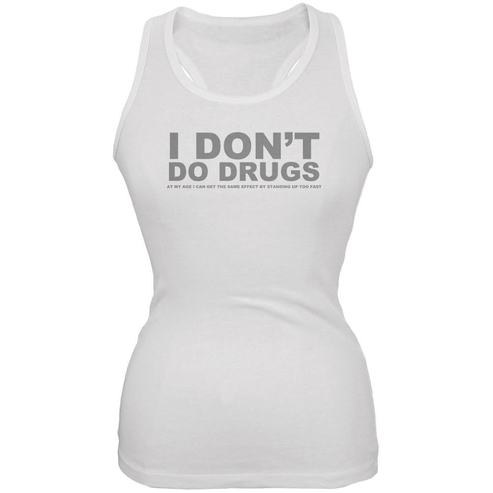 Do Not Do Drugs Old Age Funny White Juniors Soft Tank Top Juniors Tank Tops Old Glory 2XL White