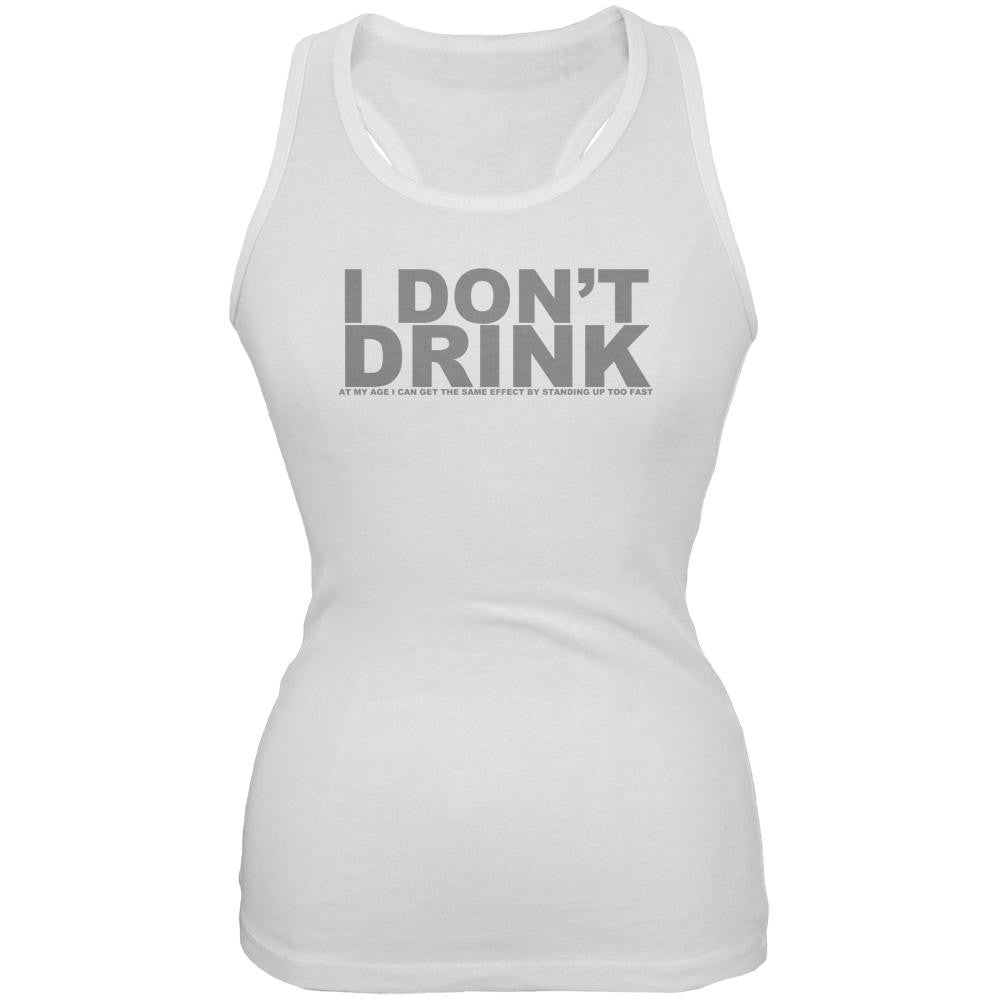 Do Not Drink Old Age Funny White Juniors Soft Tank Top Juniors Tank Tops Old Glory 2XL White