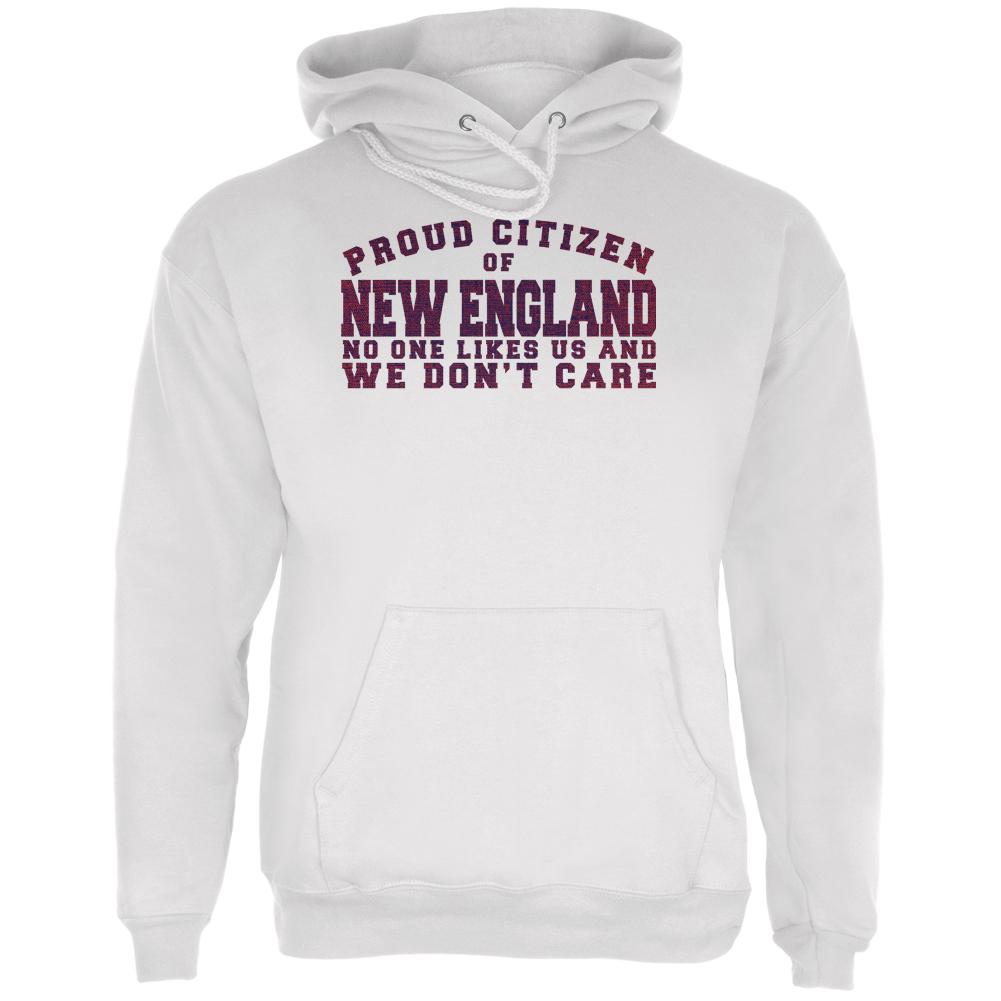 Proud No One Likes New England White Adult Hoodie Men's Hoodies Old Glory LG White