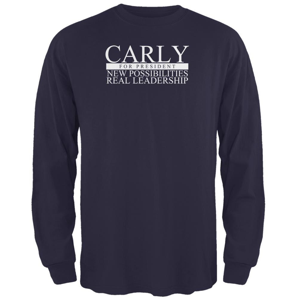Election Carly Fiorina Possibilities Leadership Navy Adult Long Sleeve T-Shirt Men's Long Sleeves Old Glory 2XL Blue
