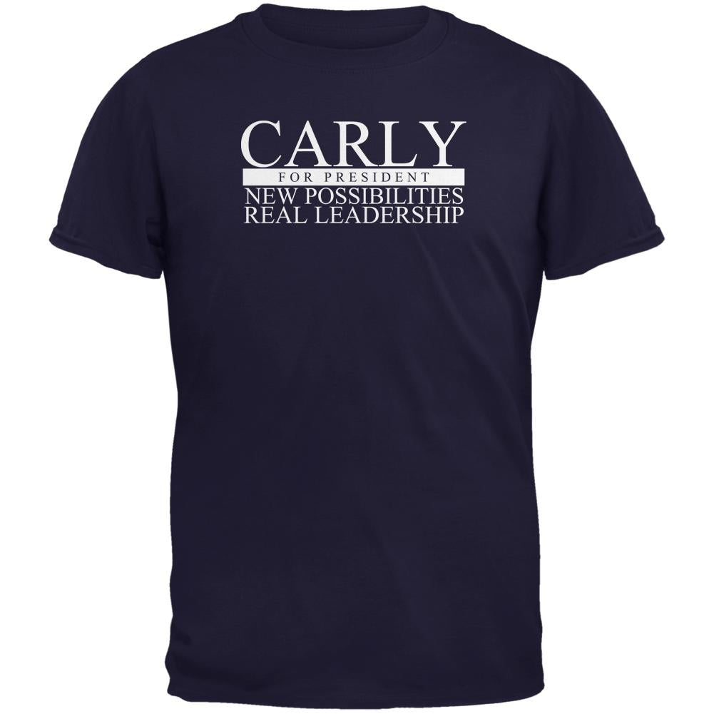 Election Carly Fiorina Possibilities Leadership Navy Adult T-Shirt Men's T-Shirts Old Glory 2XL Blue