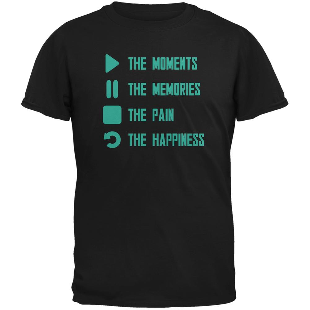 Inspirational Play The Moments Black Adult T-Shirt Men's T-Shirts Old Glory 2XL Black