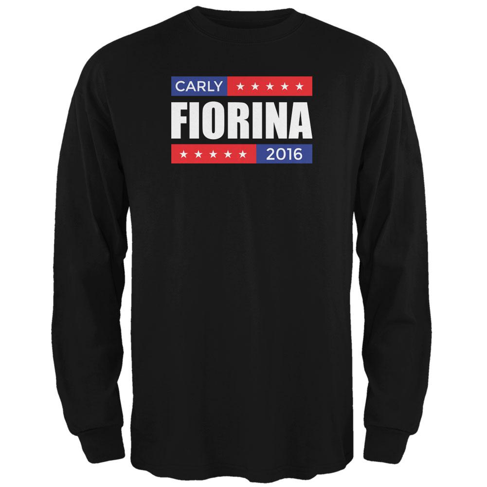 Election 2016 Carly Fiorina Stacked Black Adult Long Sleeve T-Shirt Men's Long Sleeves Old Glory 2XL Black
