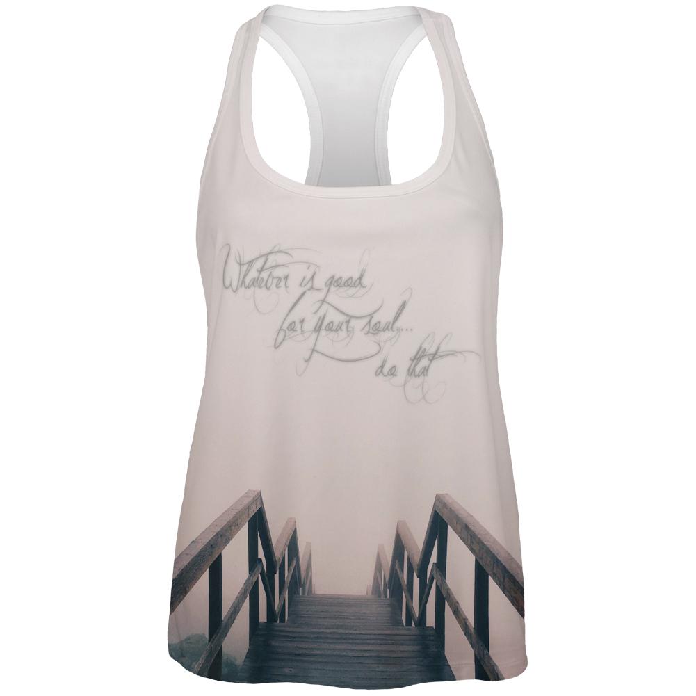 Whatever is Good for Your Soul All Over Womens Racerback Tank Top Women's Tank Tops Old Glory 2XL Multi