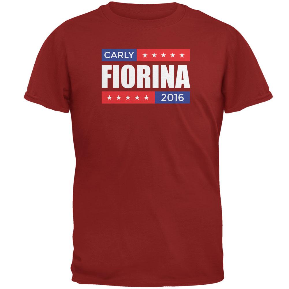 Election 2016 Carly Fiorina Stacked Cardinal Red Adult T-Shirt Men's T-Shirts Old Glory 2XL Red