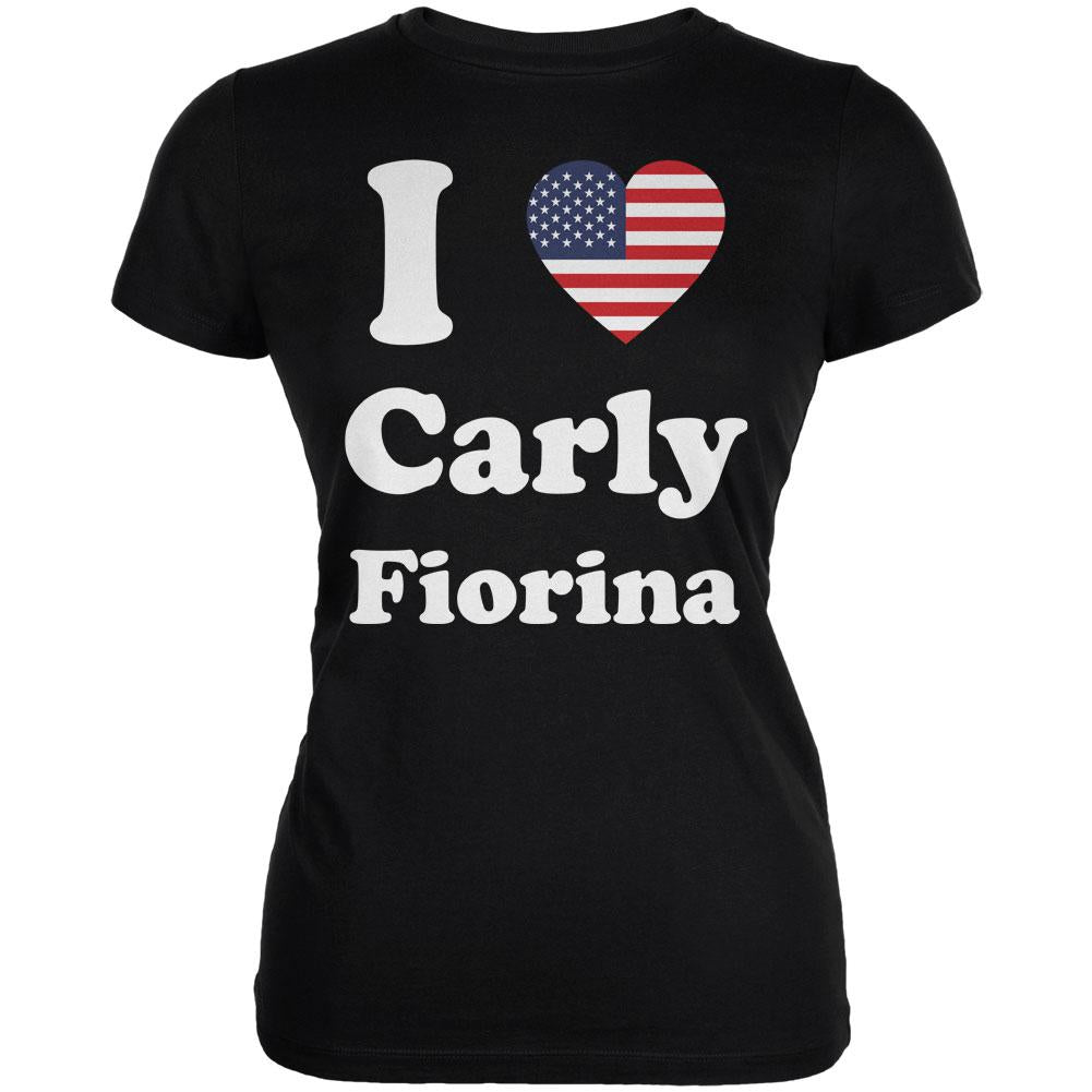 Election 2016 I Heart Carly Fiorina Black Juniors Soft T-Shirt Juniors T-Shirts Old Glory 2XL Black