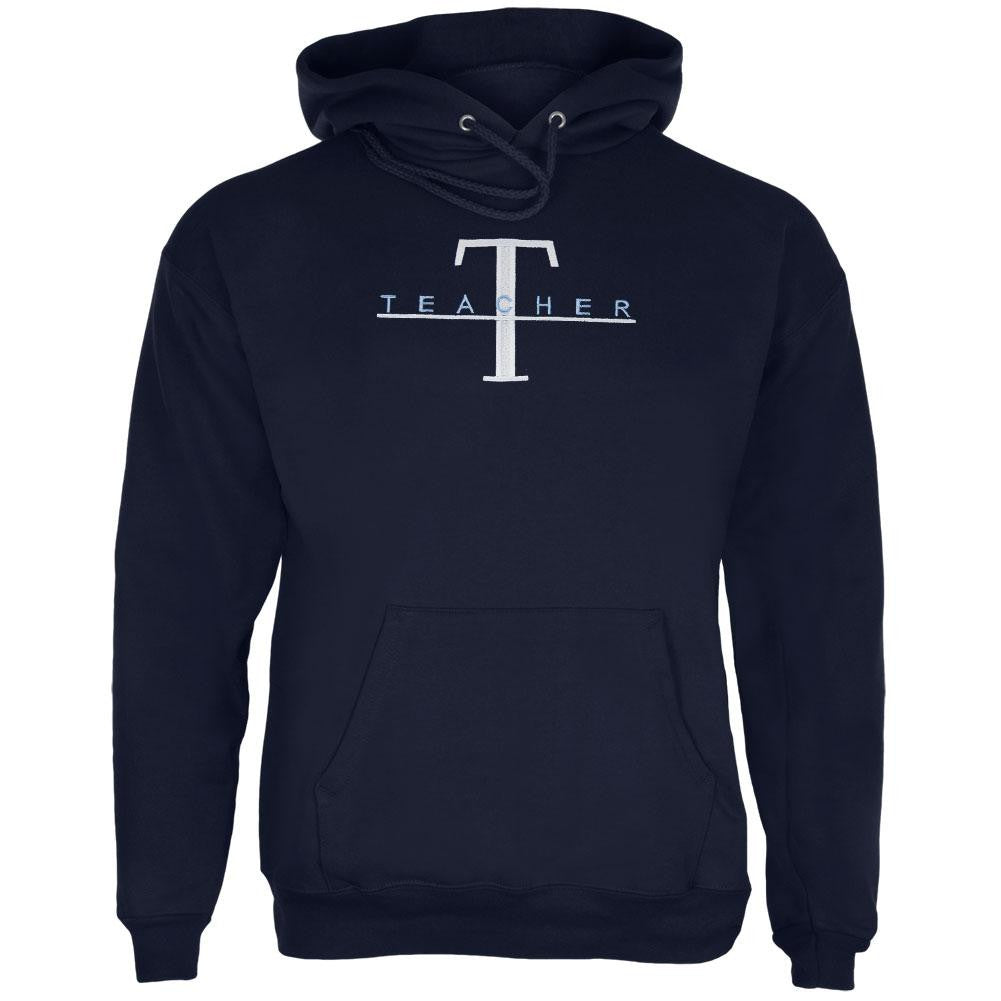 Teacher Big T Logo Embroidery Navy Adult Pullover Hoodie Men's Hoodies Old Glory