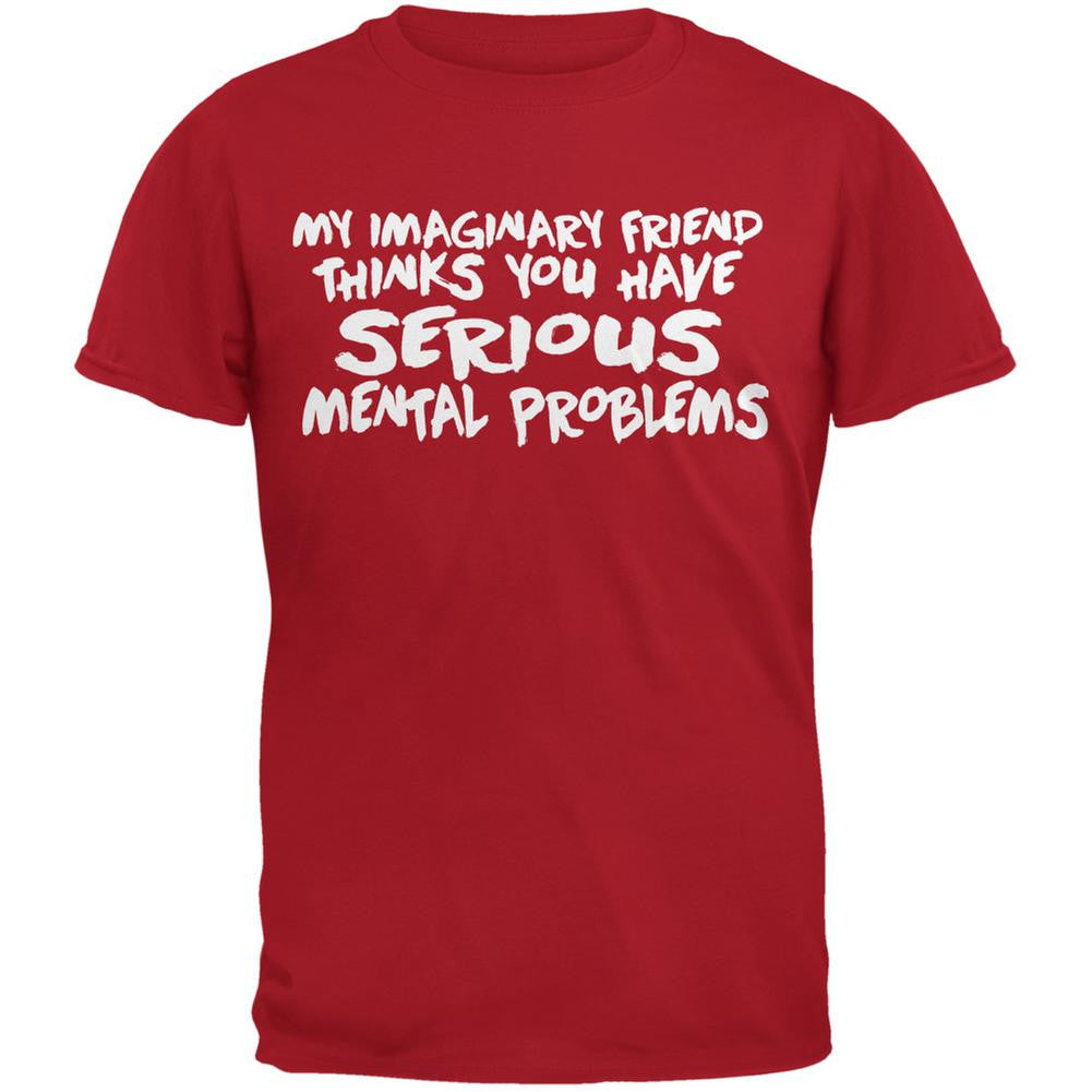 My Imaginary Friend Red Adult T-Shirt Men's T-Shirts Old Glory 2XL Red
