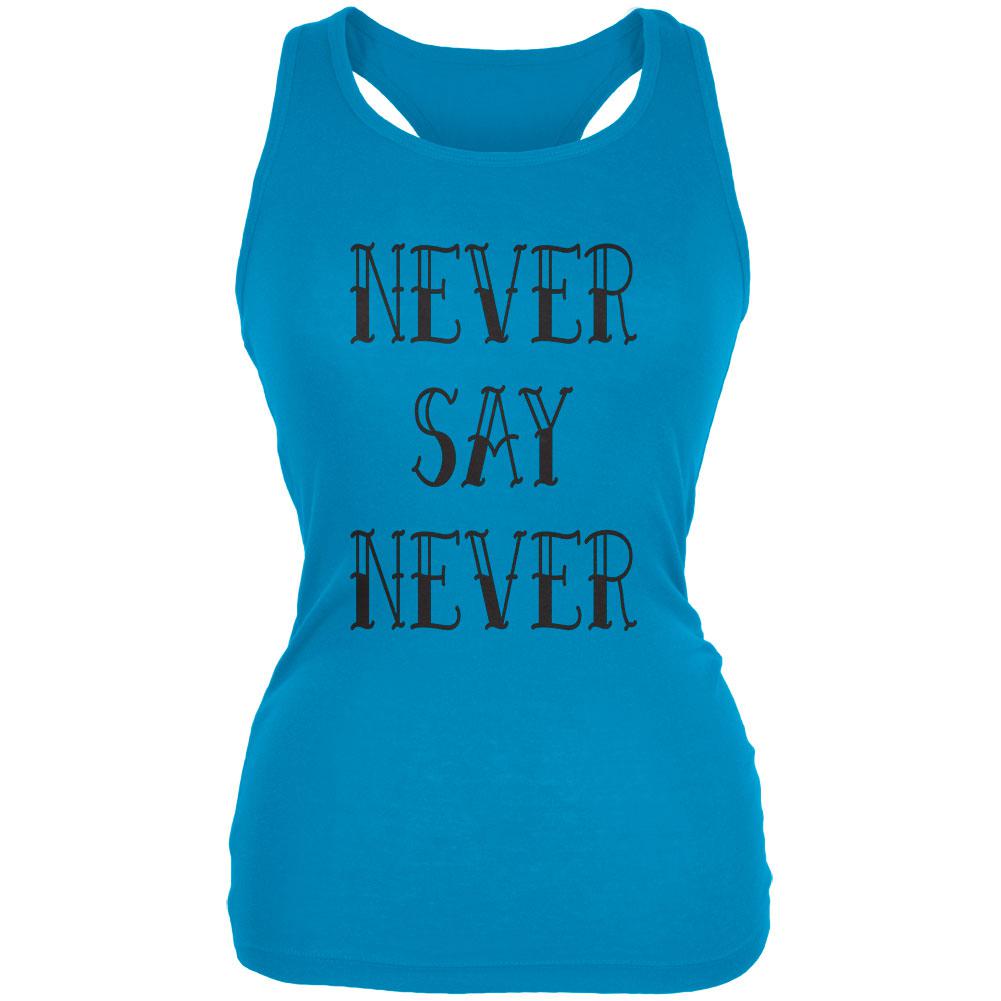 Never Say Never Pale Blue Juniors Soft Tank Top Juniors Tank Tops Old Glory 2XL Blue