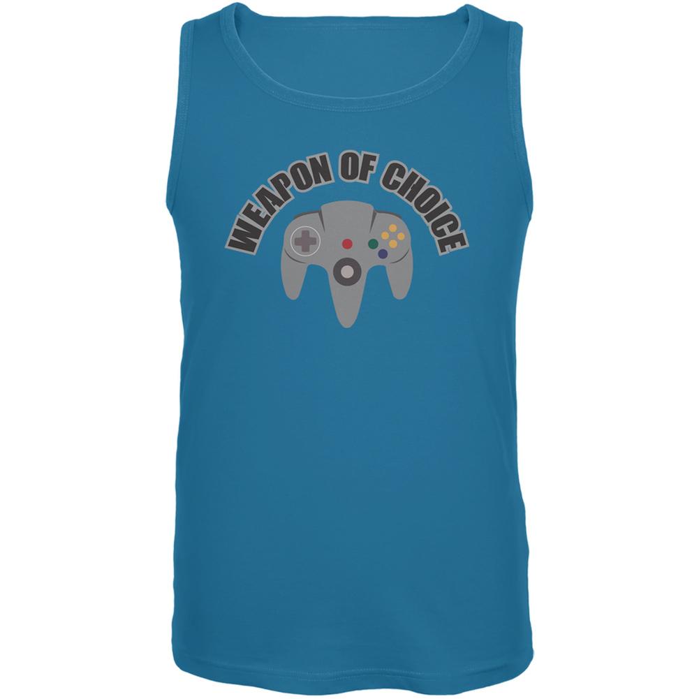 Gamer Weapon Of Choice Turquoise Adult Tank Top Men's Tank Tops Old Glory LG Blue