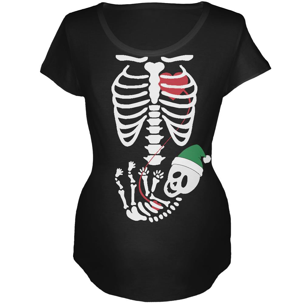 Halloween Elf Baby Skeleton Black Maternity Soft T-Shirt Maternity T-Shirts Old Glory 2XL Black