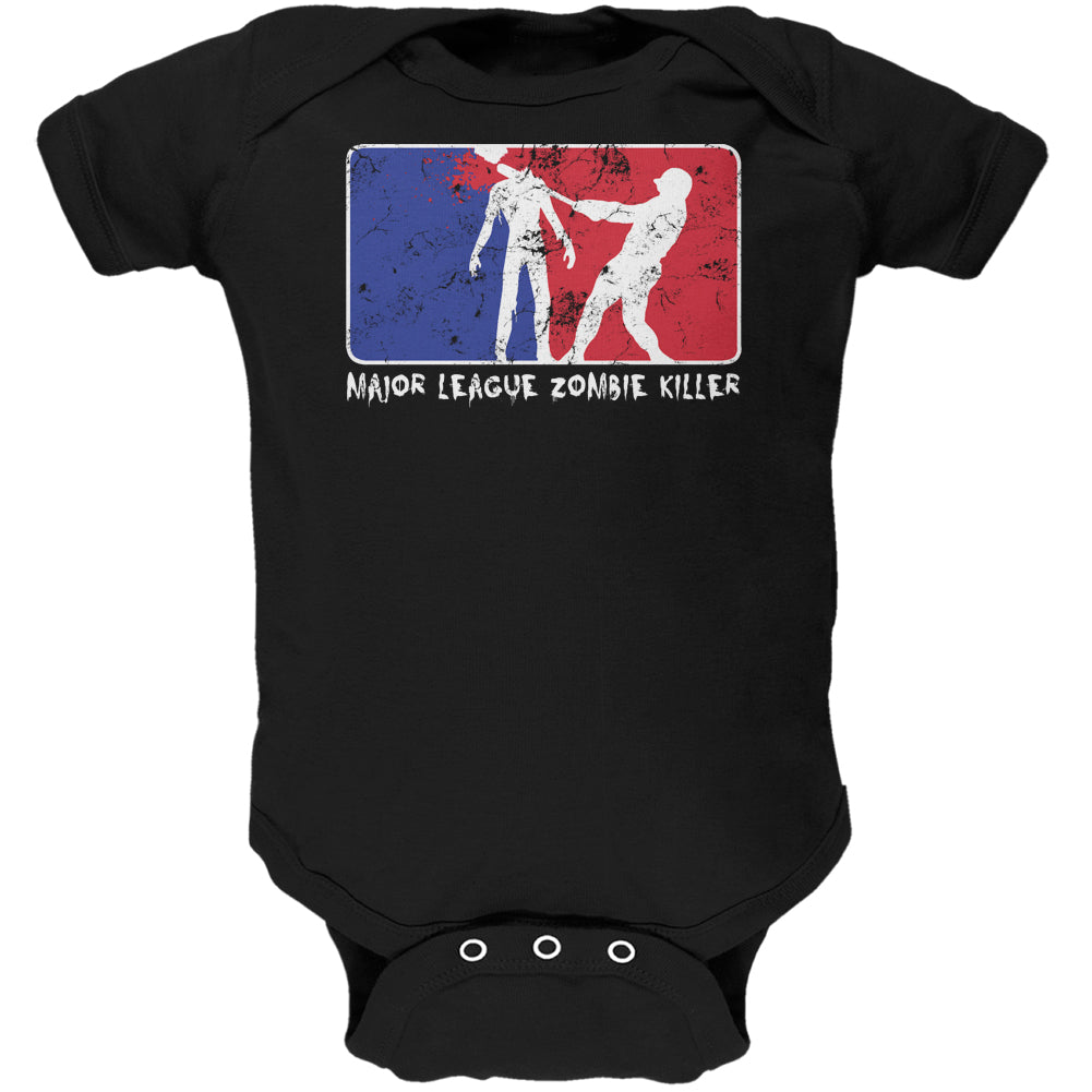 Halloween Major League Zombie Killer Black Soft Baby One Piece Baby One Piece Old Glory 0-3M Black