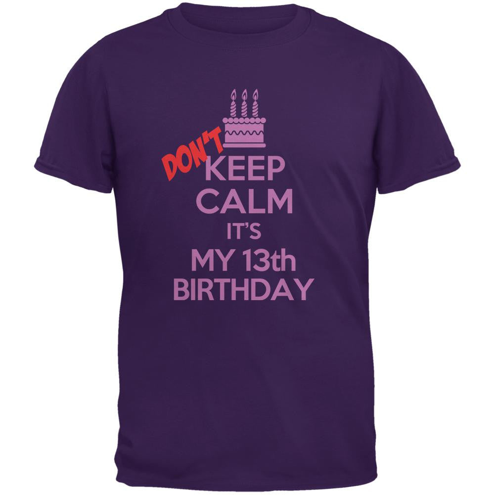 Don't Keep Calm 13th Birthday Girl Purple Youth T-Shirt Youth T-Shirts Old Glory LG Purple