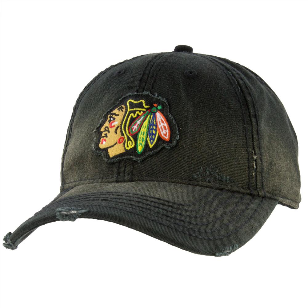 Chicago Blackhawks - Nero Logo Adult Adjustable Baseball Cap Adjustable Baseball Caps Old Glory OS Grey