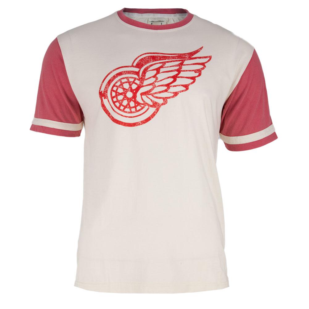 Detroit Red Wings - Logo Remote Control White Adult Jersey T-Shirt Men's T-Shirts Detroit Red Wings 2XL White