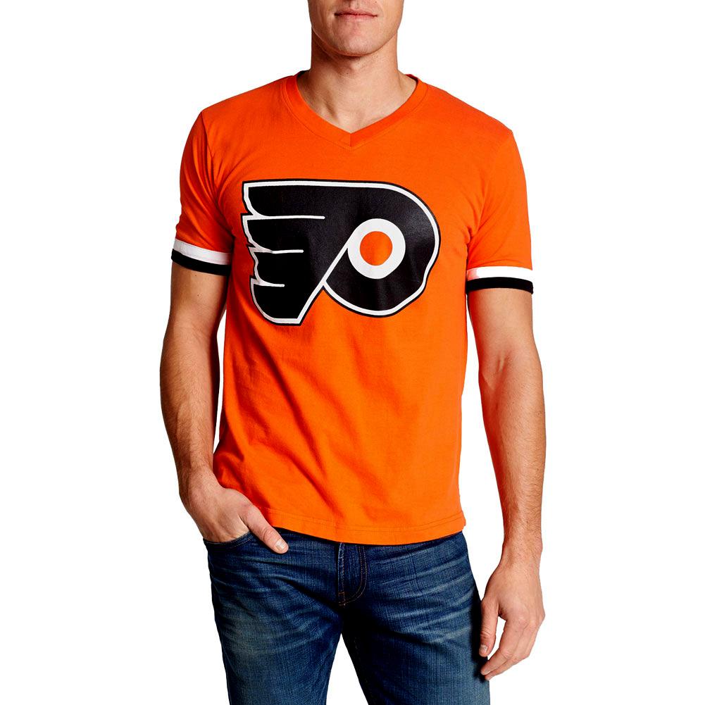Philadelphia Flyers - Logo Hat Trick Adult Jersey T-Shirt Men's T-Shirts Philadelphia Flyers 2XL Orange