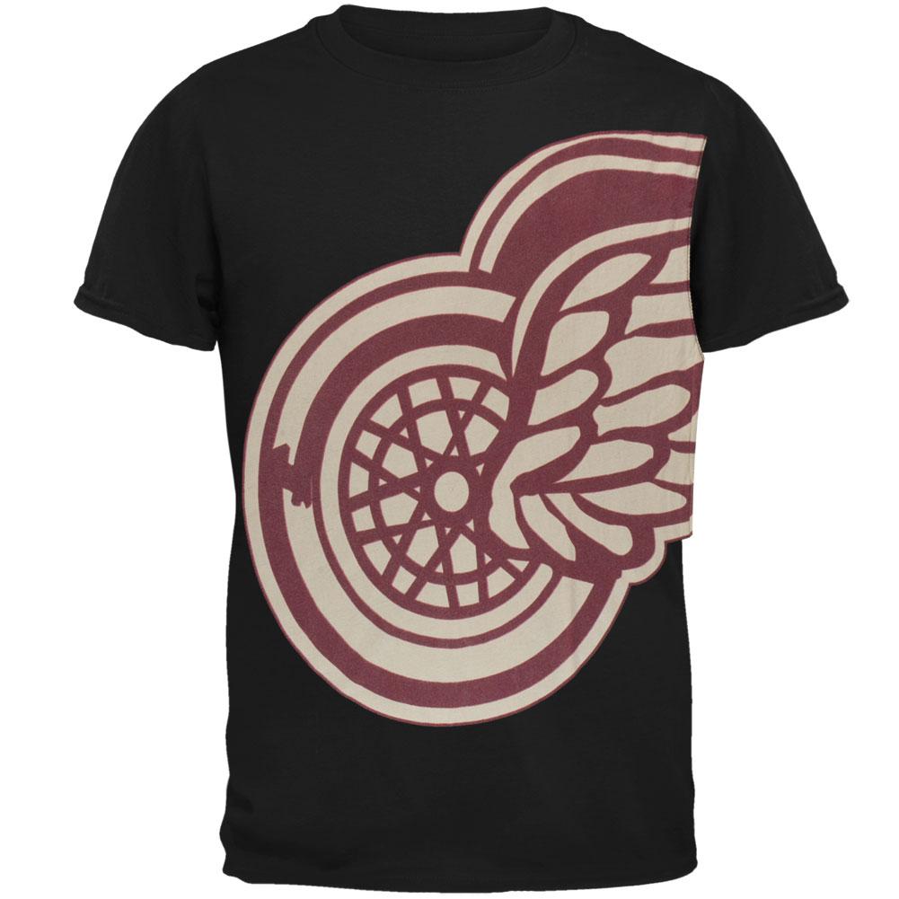 Detroit Red Wings - Overgrown Logo Soft Adult T-Shirt Men's T-Shirts Detroit Red Wings 2XL Black