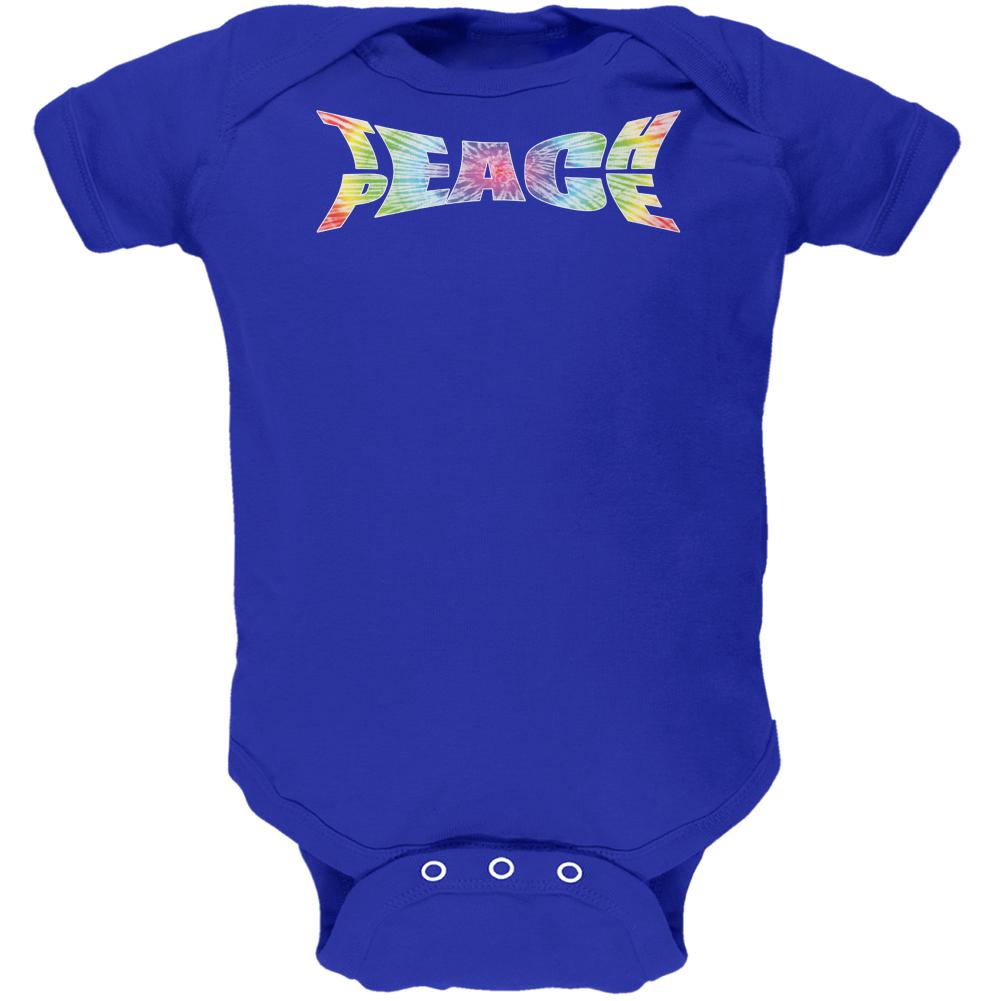 Teach Peace Tie Dye Royal Soft Baby One Piece Baby One Piece Old Glory 0-3M Blue