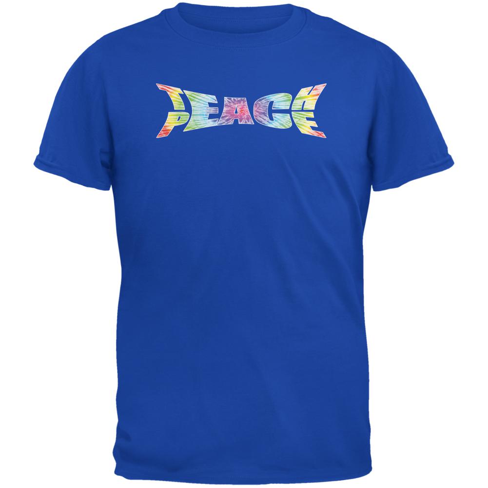 Teach Peace Tie Dye Royal Youth T-Shirt Youth T-Shirts Old Glory LG Blue