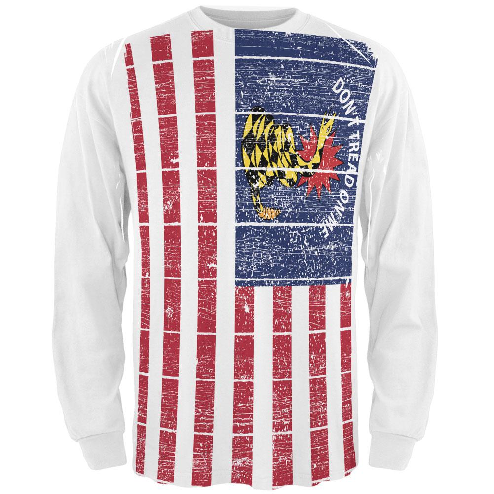 American Garsden Flag All Over Adult Long Sleeve T-Shirt Men's Long Sleeves Old Glory 2XL Multi