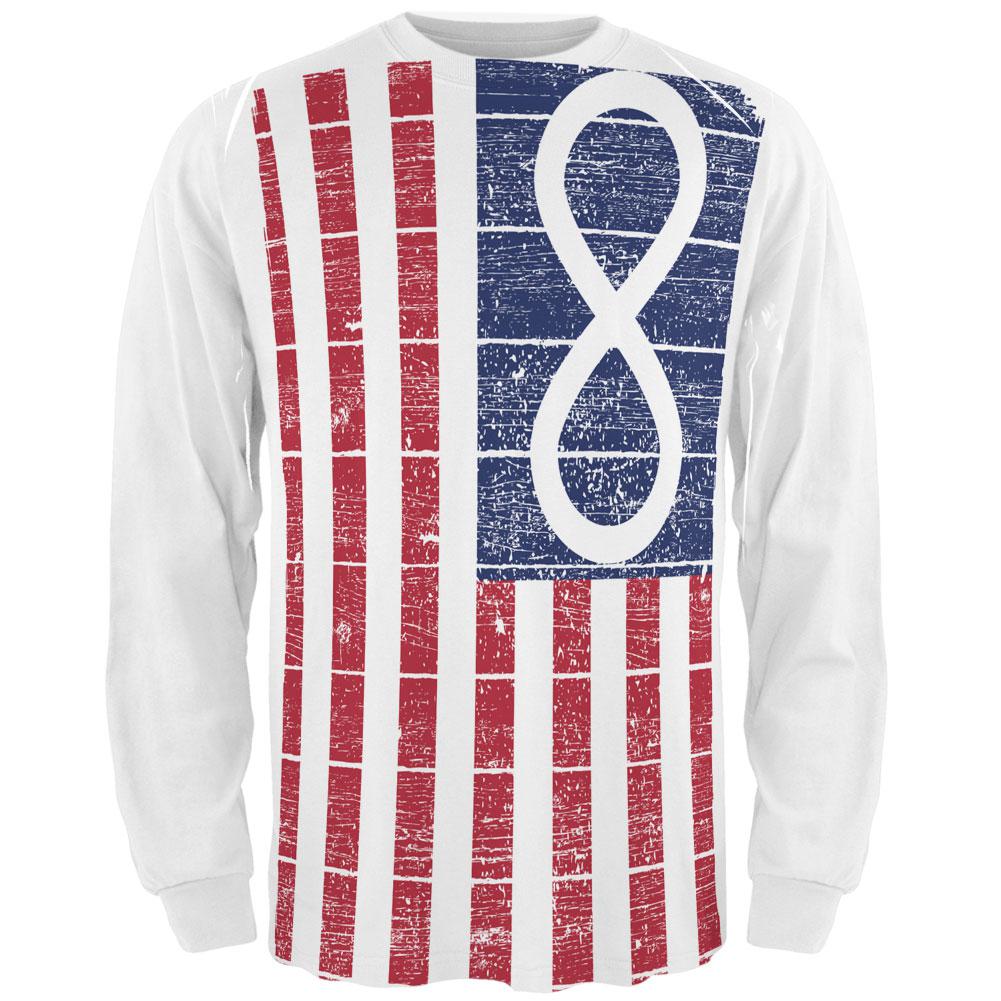 American Metis Flag All Over Adult Long Sleeve T-Shirt Men's Long Sleeves Old Glory 2XL Multi