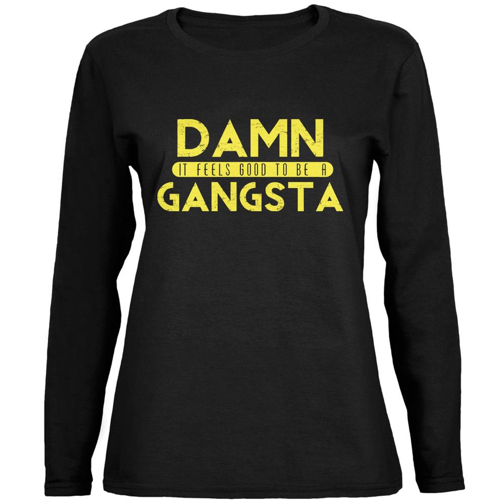 Damn It Feels Good To Be A Gangsta Black Womens Long Sleeve T-Shirt Women's Long Sleeves Old Glory 2XL Black