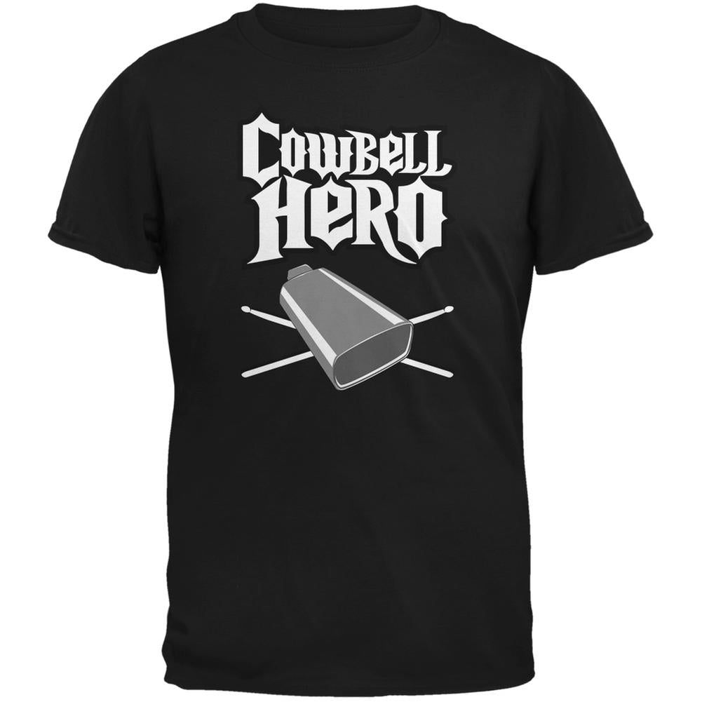 Cowbell Hero Black Adult T-Shirt Men's T-Shirts Old Glory 2XL Black
