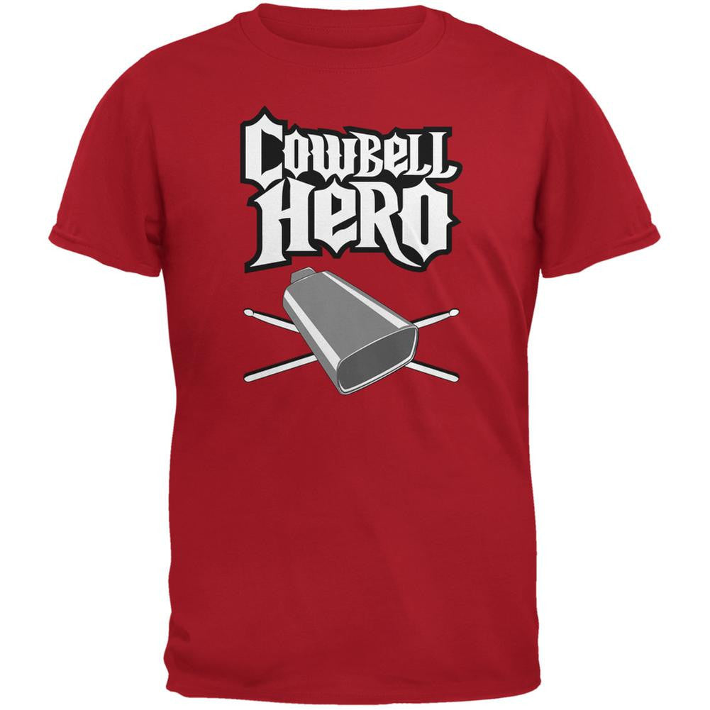 Cowbell Hero Red Adult T-Shirt Men's T-Shirts Old Glory 2XL Red