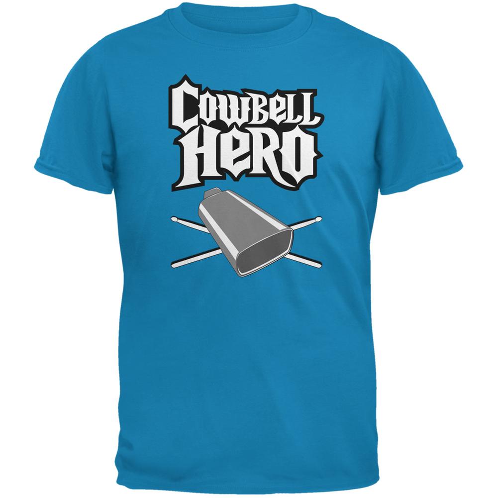 Cowbell Hero Sapphire Blue Adult T-Shirt Men's T-Shirts Old Glory 2XL Blue