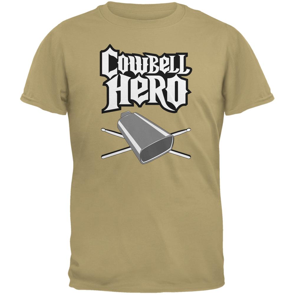 Cowbell Hero Tan Adult T-Shirt Men's T-Shirts Old Glory 2XL Off-White