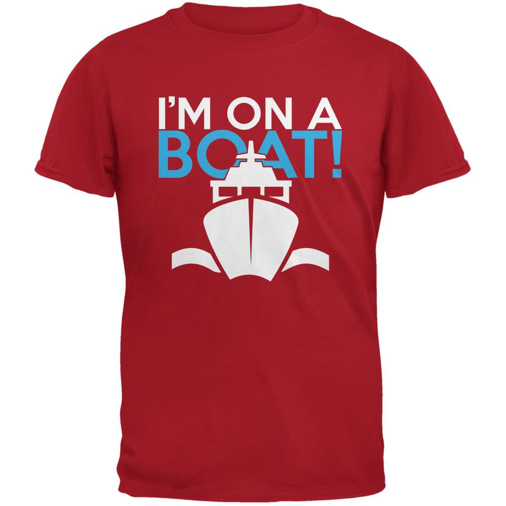 I'm On A Boat Red Adult T-Shirt Men's T-Shirts Old Glory 2XL Red