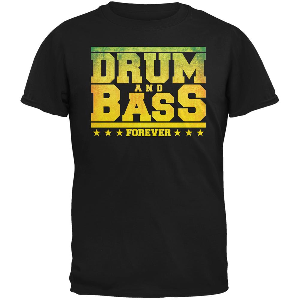 Drum And Bass Forever Black Adult T-Shirt Men's T-Shirts Old Glory 2XL Black