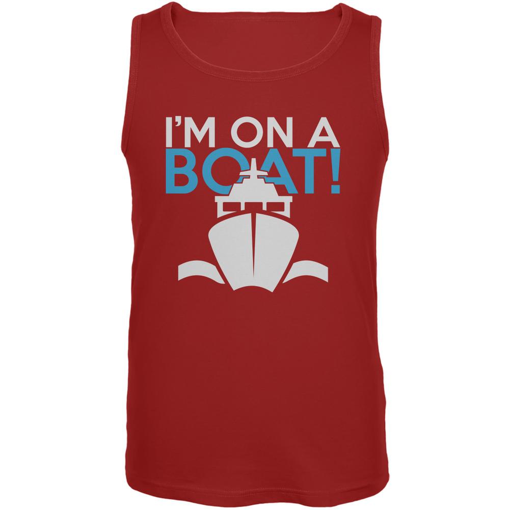 I'm On A Boat Red Adult Tank Top Men's Tank Tops Old Glory 2XL Red
