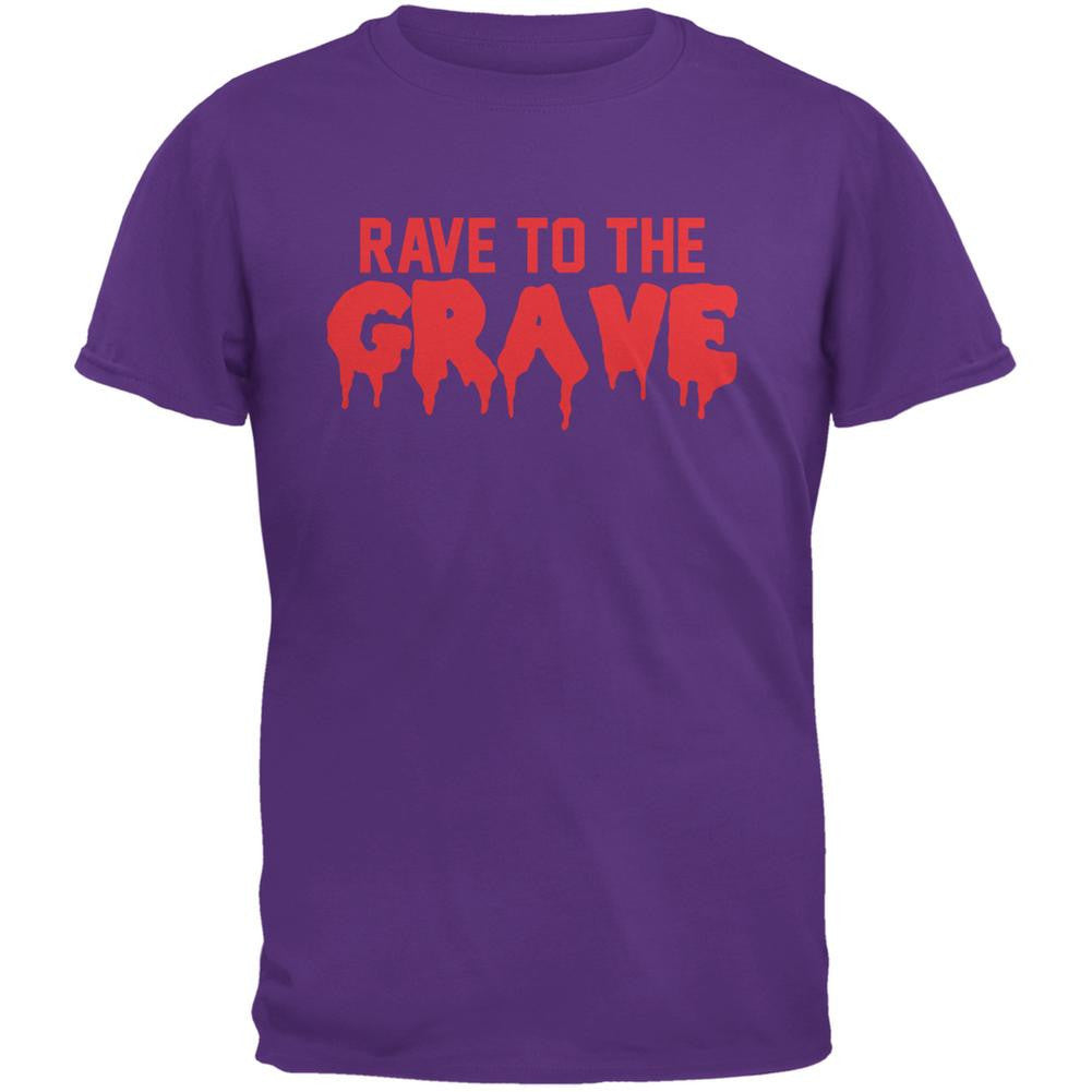 Rave To The Grave Purple Adult T-Shirt Men's T-Shirts Old Glory 2XL Purple