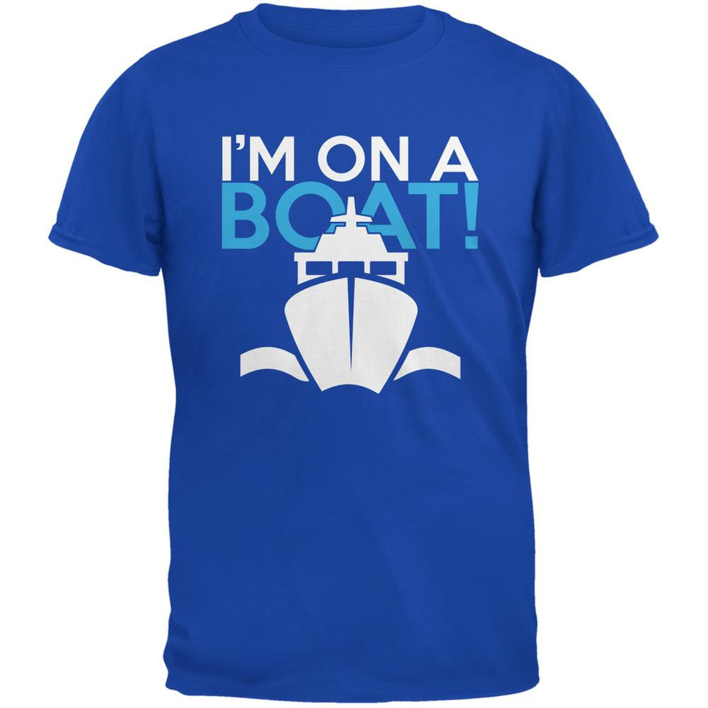 I'm On A Boat Royal Adult T-Shirt Men's T-Shirts Old Glory 2XL Blue