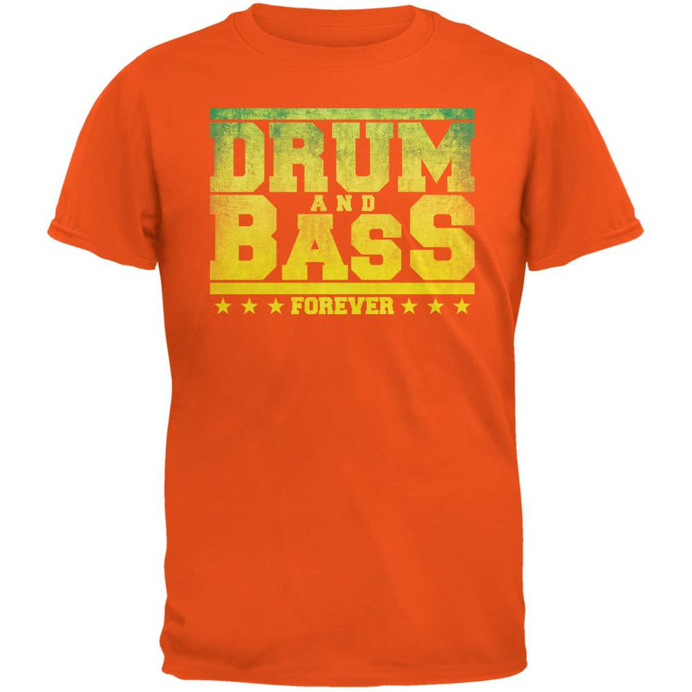 Drum And Bass Forever Orange Adult T-Shirt Men's T-Shirts Old Glory 2XL Orange