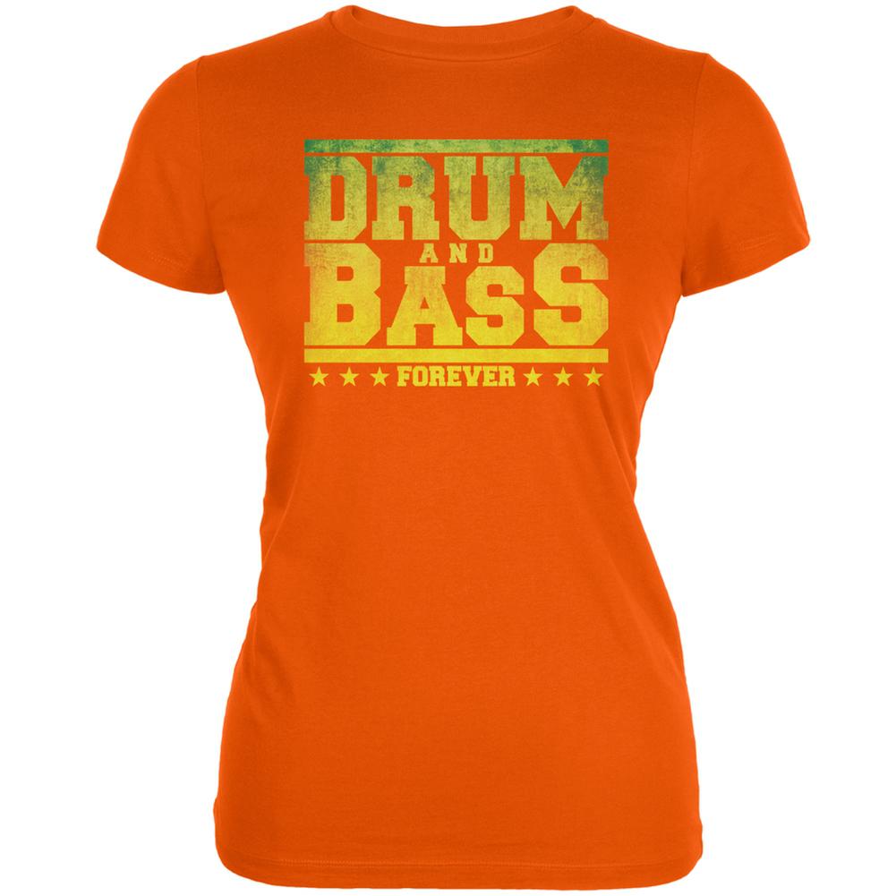 Drum And Bass Forever Orange Juniors Soft T-Shirt Juniors T-Shirts Old Glory 2XL Orange