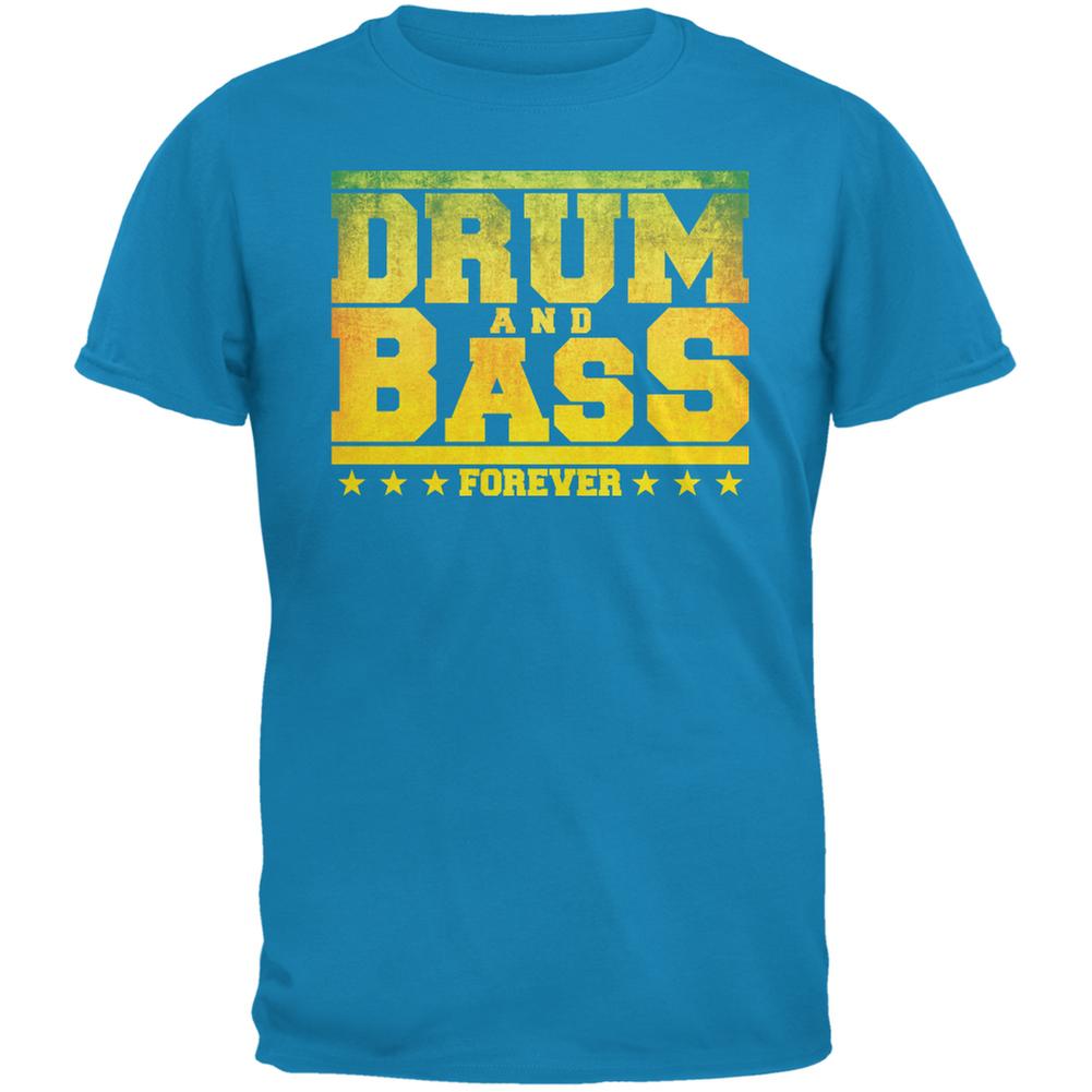 Drum And Bass Forever Sapphire Blue Adult T-Shirt Men's T-Shirts Old Glory 2XL Blue