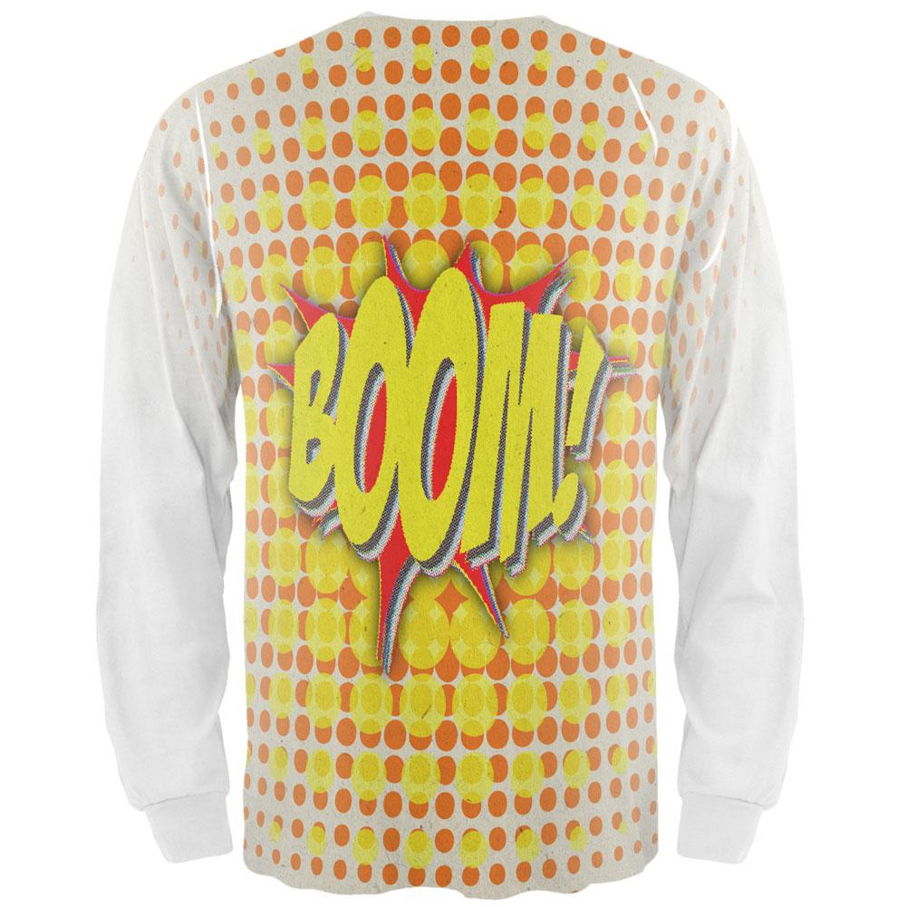 Comicbook Boom Pow All Over Adult Long Sleeve T-Shirt Men's Long Sleeves Old Glory