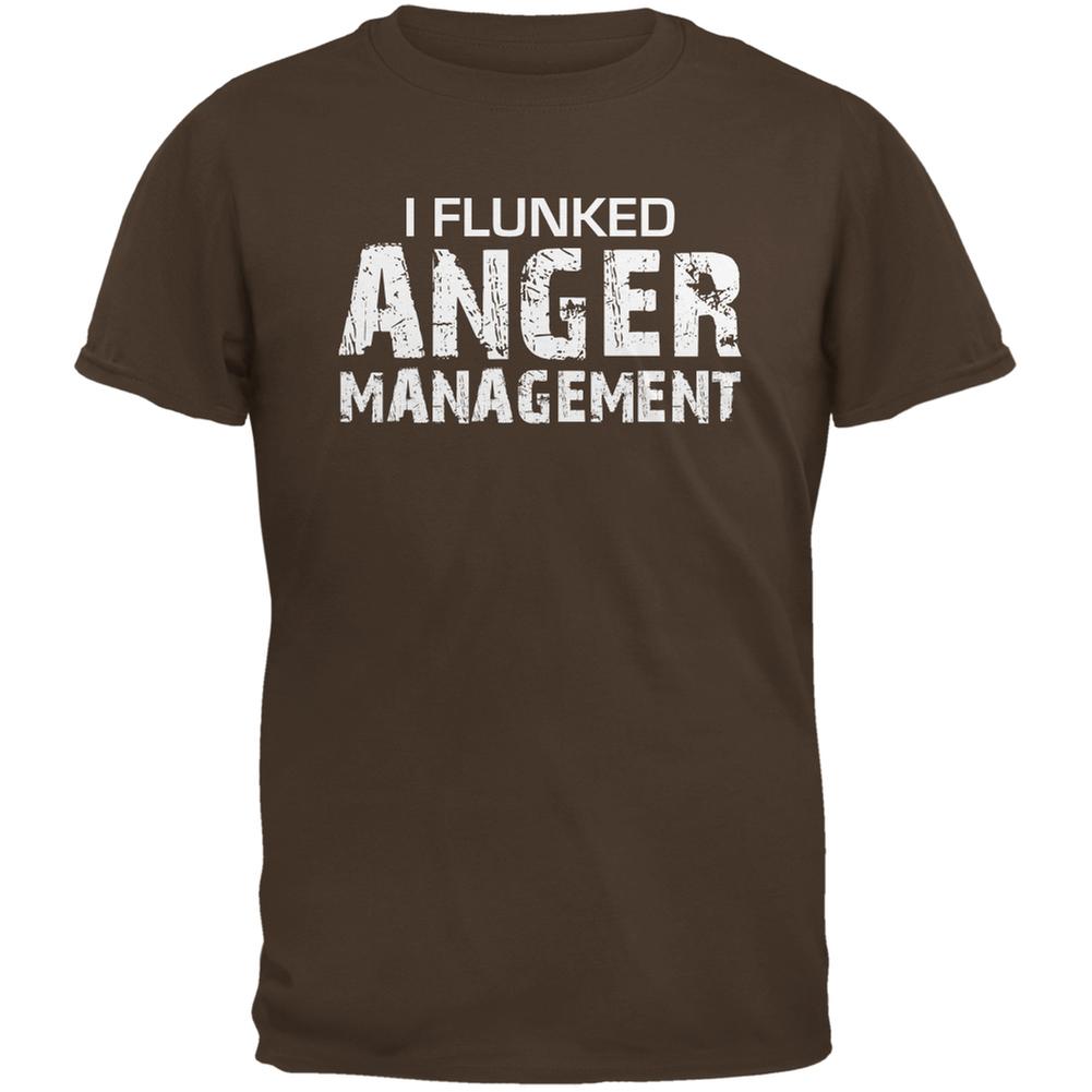 I Flunked Anger Management Brown Adult T-Shirt Men's T-Shirts Old Glory 2XL Brown