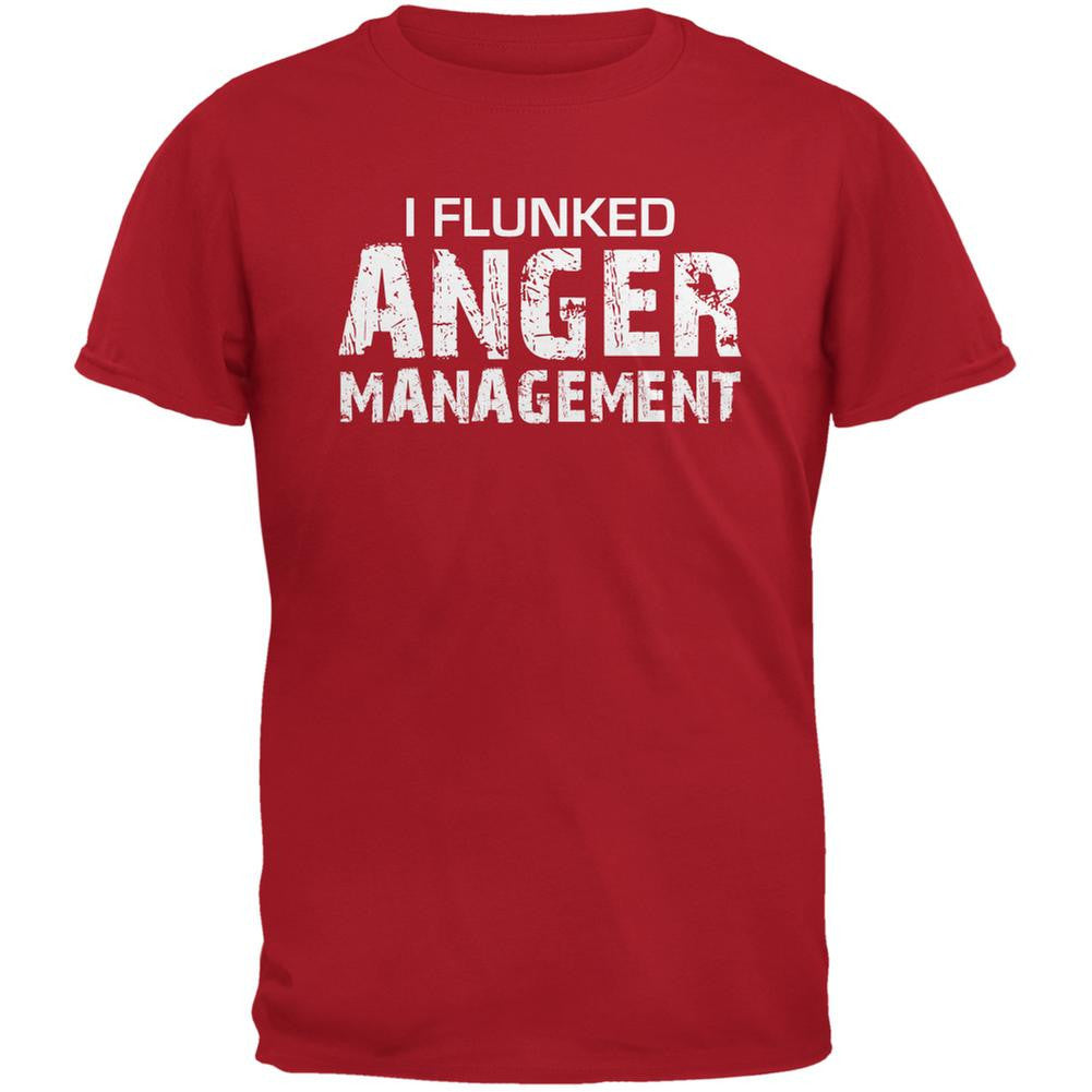 I Flunked Anger Management Red Adult T-Shirt Men's T-Shirts Old Glory 2XL Red