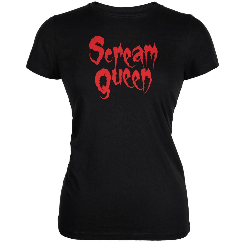 Scream Queen Black Juniors Soft T-Shirt Juniors T-Shirts Old Glory SM Black