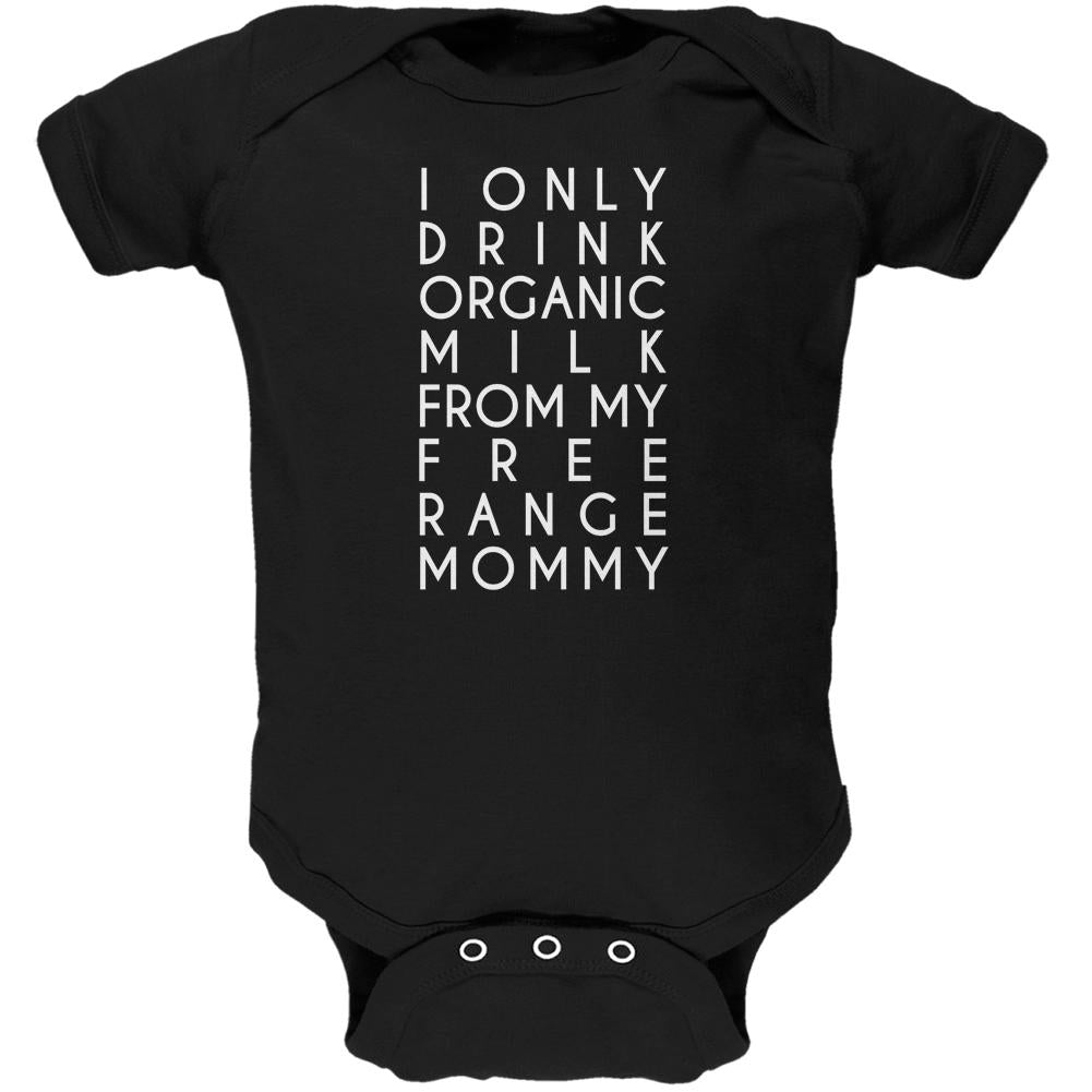 Organic Milk Free Range Mommy Black Soft Baby One Piece Baby One Piece Old Glory 0-3M Black
