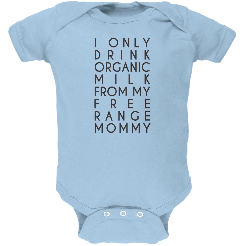 Organic Milk Free Range Mommy Light Blue Soft Baby One Piece Baby One Piece Old Glory 0-3M Blue