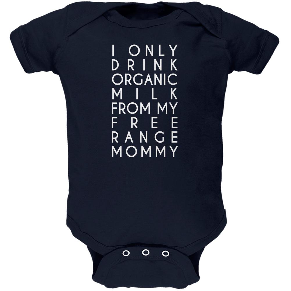 Organic Milk Free Range Mommy Navy Soft Baby One Piece Baby One Piece Old Glory 0-3M Blue